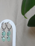 Boucles d'oreilles Naia aventurine nacre perles acrylique fait main