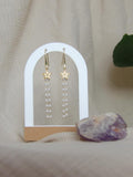 Boucles d'oreilles Stella chaîne nacre étoile fait main