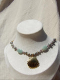 Collier Néréa jaspe dalmatien amazonite bijou lithothérapie fait main